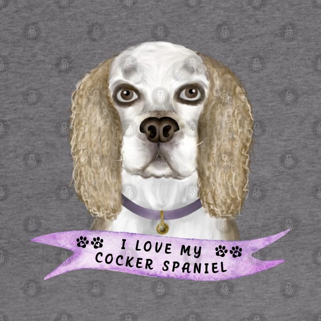 I Love my Cocker Spaniel, Buff Color by THE Dog Designs